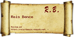 Reis Bence névjegykártya